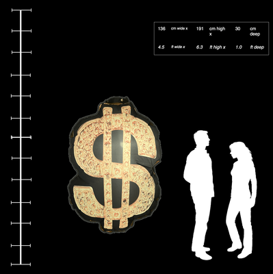 Hanging Inflatable Printed Dollar Sign 4.5ft/136cm x 6.3ft/191cm