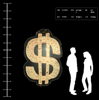 Hanging Inflatable Printed Dollar Sign 5ft/152cm x 7ft/214cm
