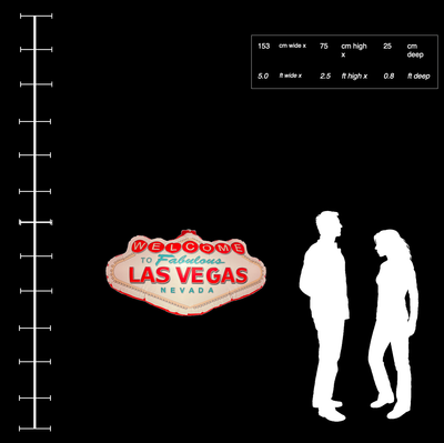 Hanging Inflatable Printed Vegas Sign 5ft/152cm x 2.5ft/75cm