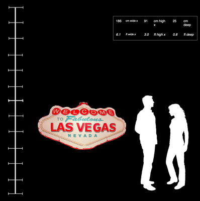 Hanging Inflatable Printed Vegas Sign 6.1ft/186cm x 3ft/91cm