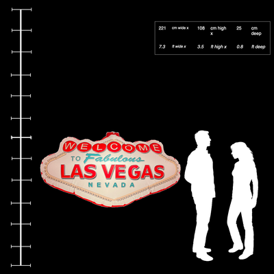 Hanging Inflatable Printed Vegas Sign 7.3ft/221cm x 3.5ft/108cm