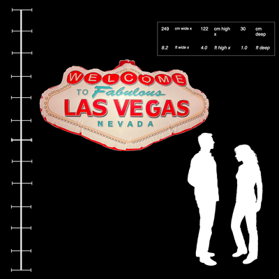 Hanging Inflatable Printed Vegas Sign 8.2ft/249cm x 4ft/122cm