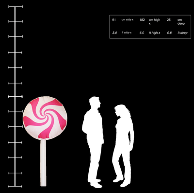 Hanging Inflatable Lollipop  3ft/108cm x 6ft/182cm (inc stalk)