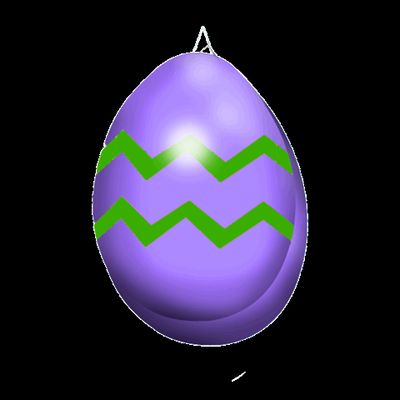 Hanging custom Easter Egg page 1 Inflatable (size 2)122cm/4ft w x 161cm/5.3ft h. Image on BOTH sides. Colours;Purple back &amp; green detail.Includes Fan unit, 10m power cable, Colour LED Bluetooth