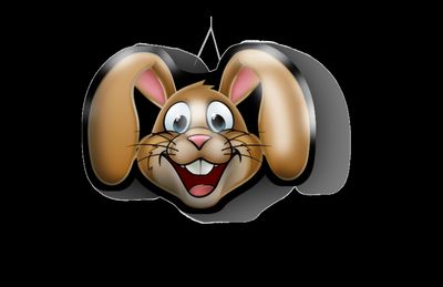 Hanging Printed Easter Bunny inflatable(No Sunglasses) (size 3)169cm/5.5ft w x 122cm/4ft h. Image on BOTH sides. Includes Fan unit, 10m power cable, Colour LED Bluetooth (Using Phone APP)