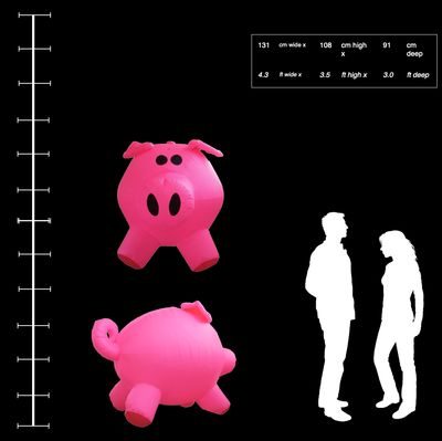 Hanging Inflatable Pig 4.3ft/131cm x 3.5ft/108cm
