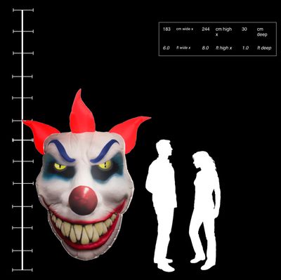 Hanging Inflatable Clown Face 6ft/183cm x 8ft/244cm