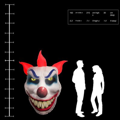 Hanging Inflatable Clown Face 5.3ft/162cm x 7.1ft/215cm