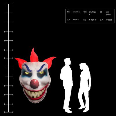 Hanging Inflatable Clown Face 4.7ft/144cm x 6.2ft/190cm