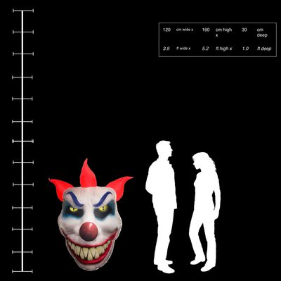 Hanging Inflatable Clown Face 3.9ft/120cm x 5.2ft/160cm
