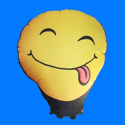 Floor Standing Smily Emoji inflatable Printed COVER 150cm/5ft h x 150cm/5ft h Print on ONE sides. Black edge.