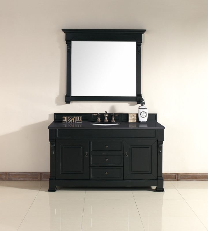 Badmöbel Landhausstil Waschtisch Bonn 152 cm Schwarz