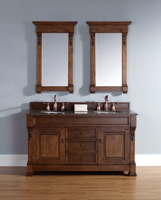 Badmöbel Landhausstil Doppelwaschtisch Bonn 152 cm Karamell