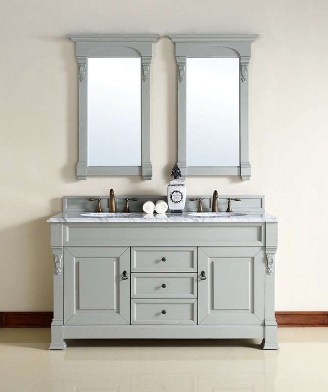 Badmöbel Landhausstil Doppelwaschtisch Bonn 152 cm Grau