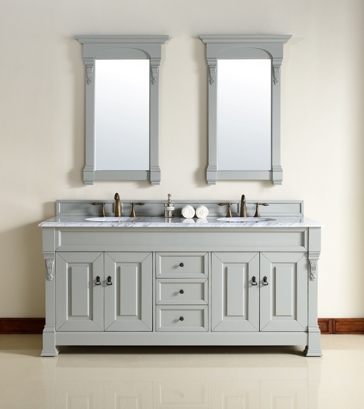 Badmöbel Landhausstil Doppelwaschtisch Bonn 182 cm Grau