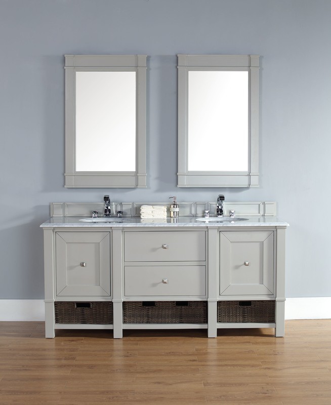 Badmöbel Landhausstil Doppelwaschtisch Wien 182 cm Grau