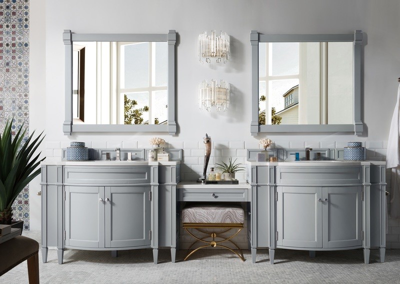 Badmöbel Landhausstil Doppelwaschtisch Roma 320 cm Grau