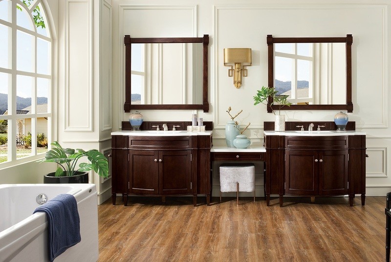 Badmöbel Landhausstil Doppelwaschtisch Roma 320 cm Dunkel Braun