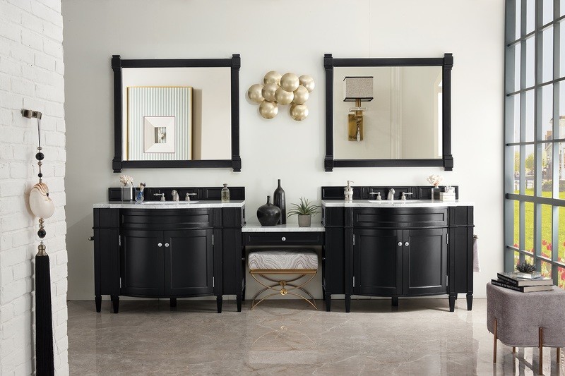 Badmöbel Landhausstil Doppelwaschtisch Roma 320 cm Schwarz