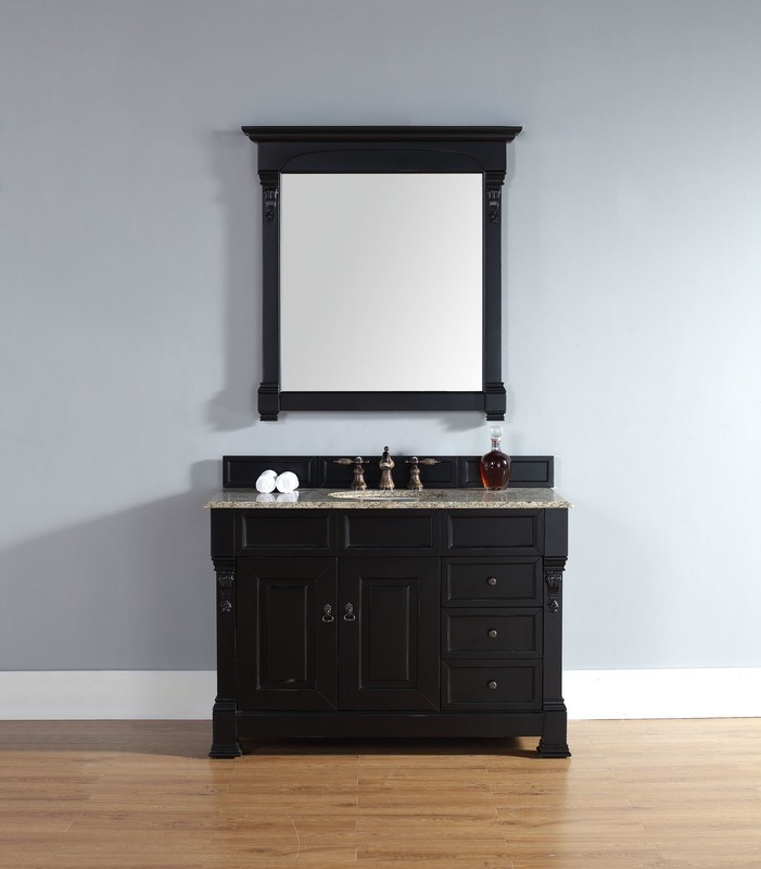 Badmöbel Landhausstil Waschtisch Bonn 122 cm  Schwarz