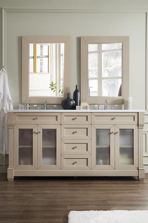 Badmöbel Landhausstil Doppelwaschtisch München 182 cm Milchkaffee