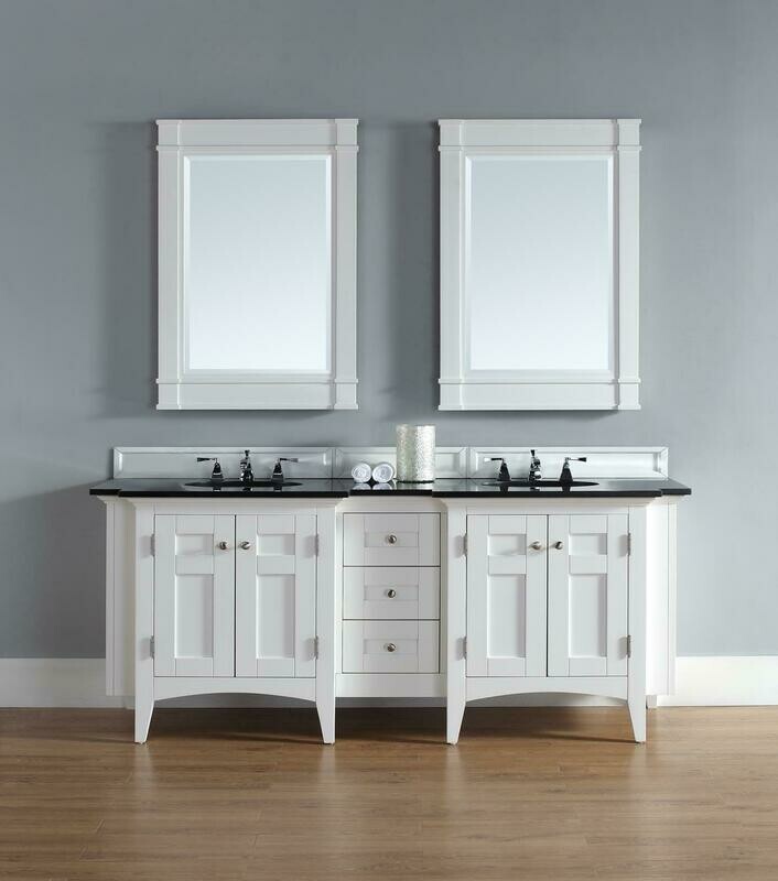 Badmöbel Landhausstil Doppelwaschtisch Emden 182 cm Weiß