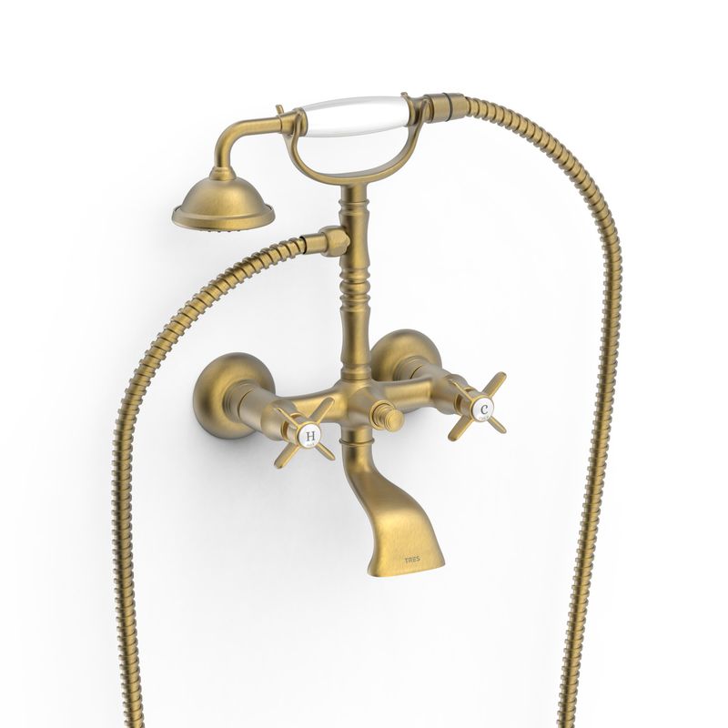 CLASIC Aufputz-2-Griffmischer für Wanne und Dusche- Matt Altmessing CLASIC Aufputz-2-Griffmischer für Wanne und Dusche- Matt Altmessing