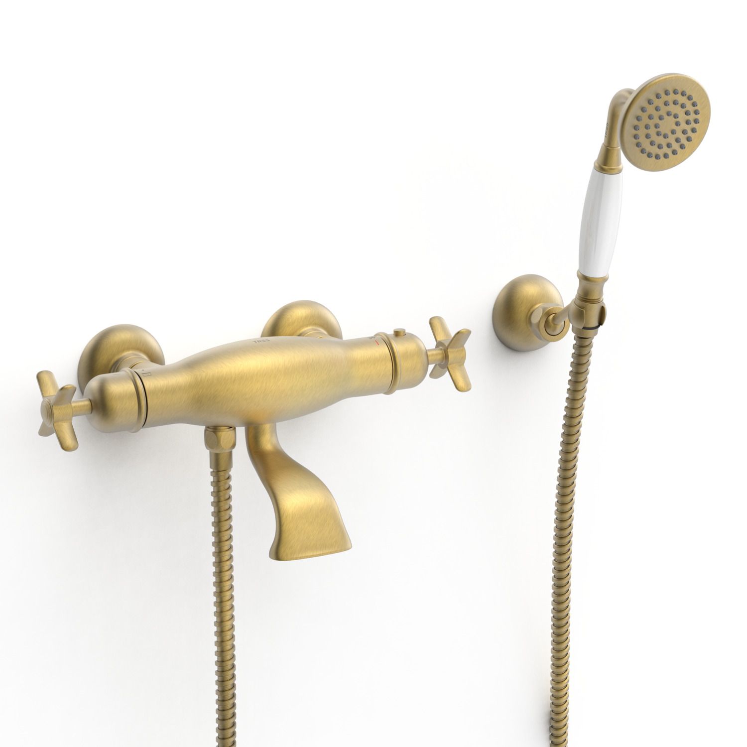 CLASIC Thermostat Wannenbatterie Matt Altmessing