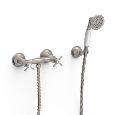 CLASIC Aufputz-2-Griffmischer für Dusche- Edelstahloptik