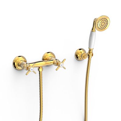 CLASIC Aufputz-2-Griffmischer für Dusche- Gold 24k