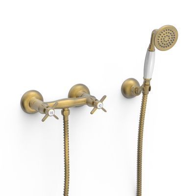 CLASIC Aufputz-2-Griffmischer für Dusche- Matt Altmessing