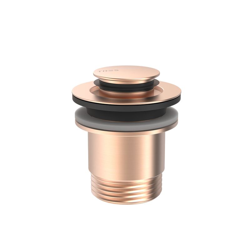 Click-clack-Ablaufventil Simple-rapid für Waschbecken-Mattes Roségold 24k Click-clack-Ablaufventil Simple-rapid für Waschbecken-Mattes Roségold 24k