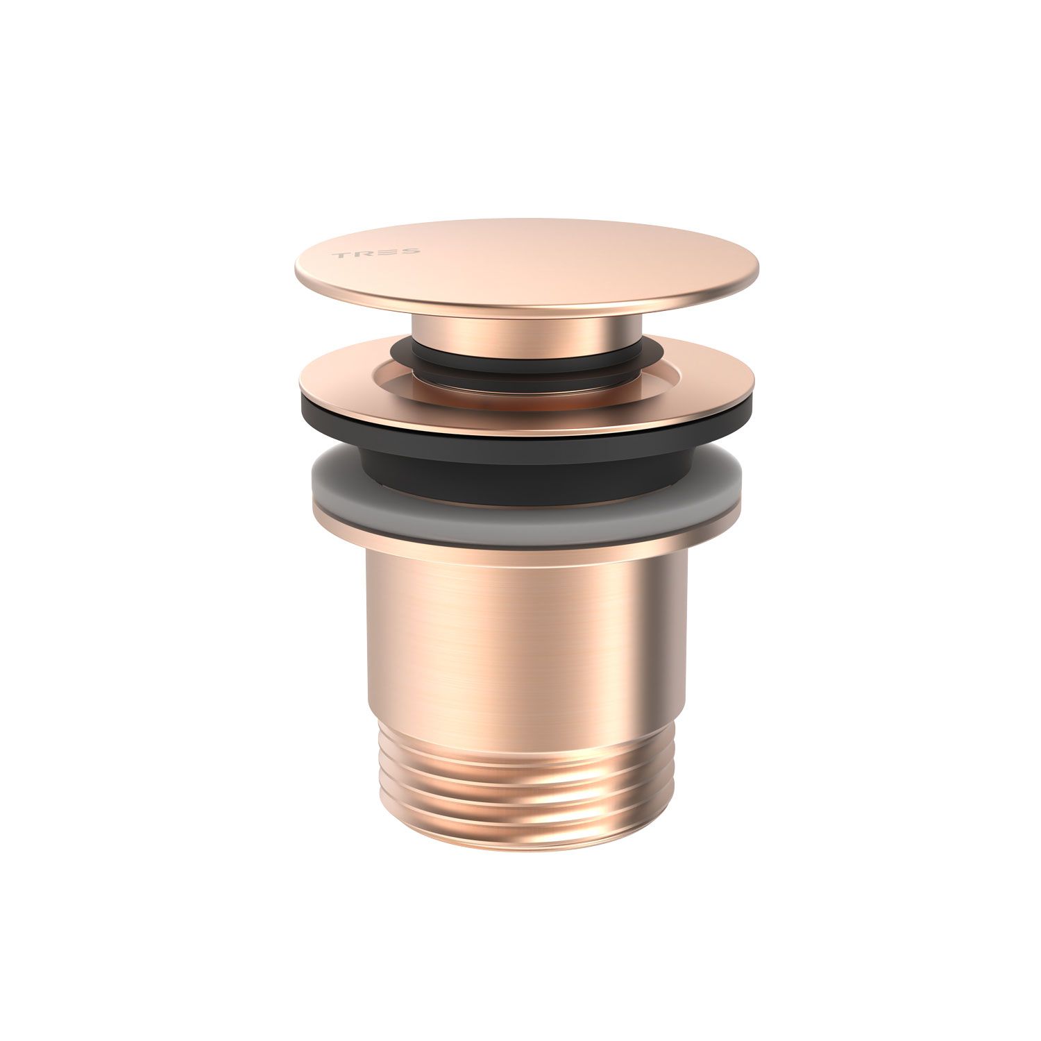 Click-clack-Ablaufventil Simple-rapid für Waschbecken-Mattes Roségold 24k