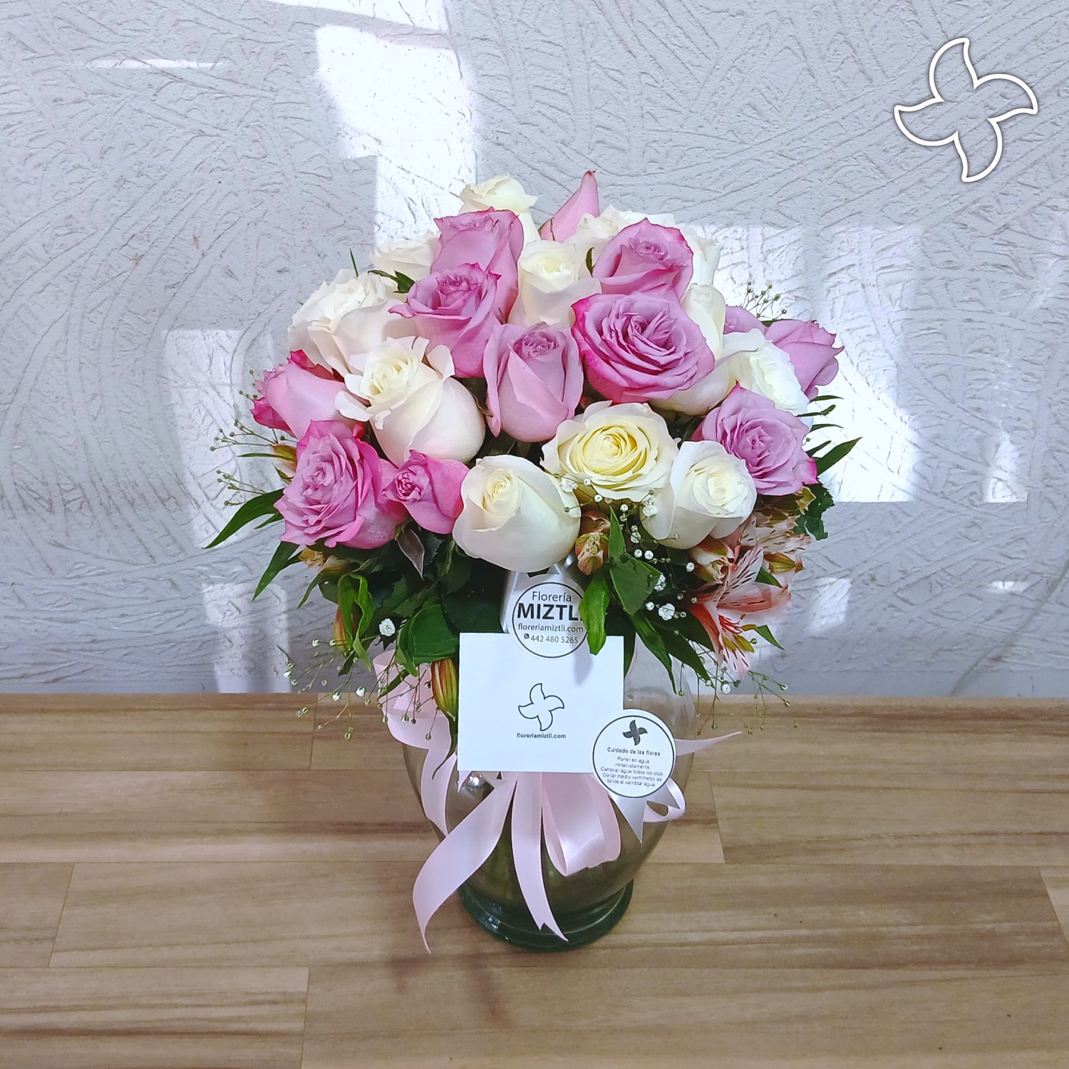 Florero mediano 24 rosas