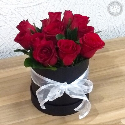 Caja redonda 12 rosas