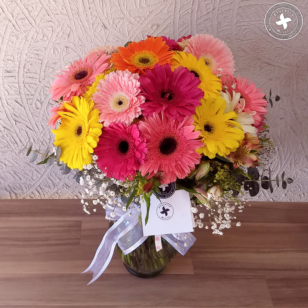 Florero mediano 24 gerberas