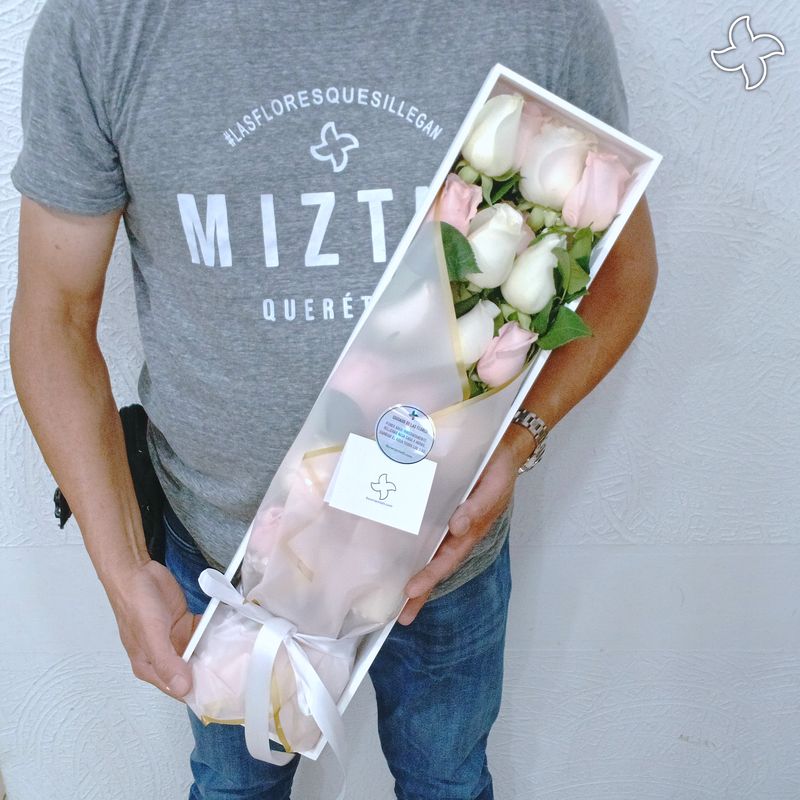 Caja larga MDF 24 rosas