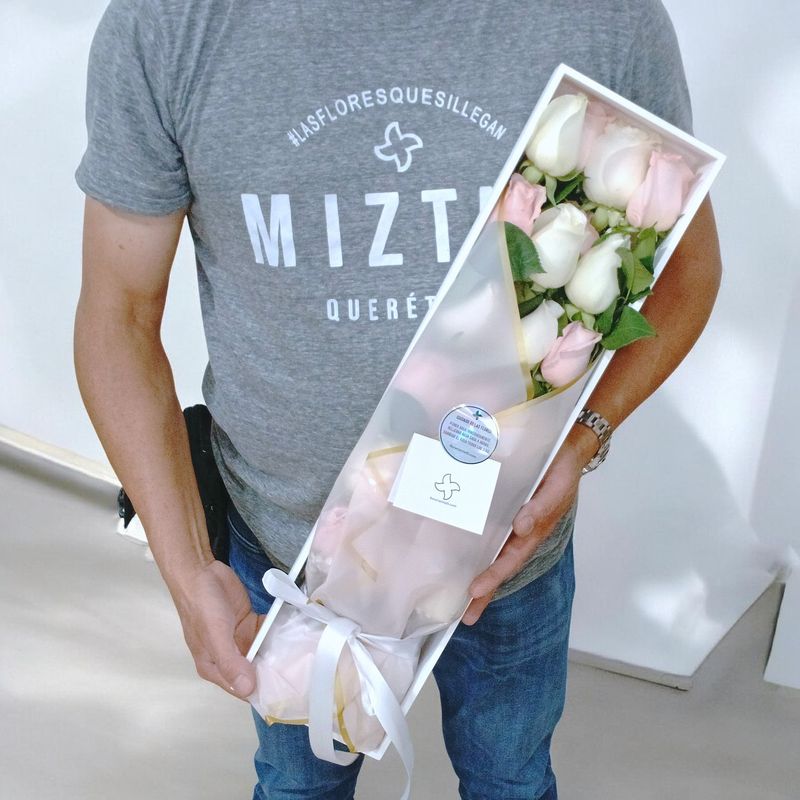 Caja larga MDF 24 rosas