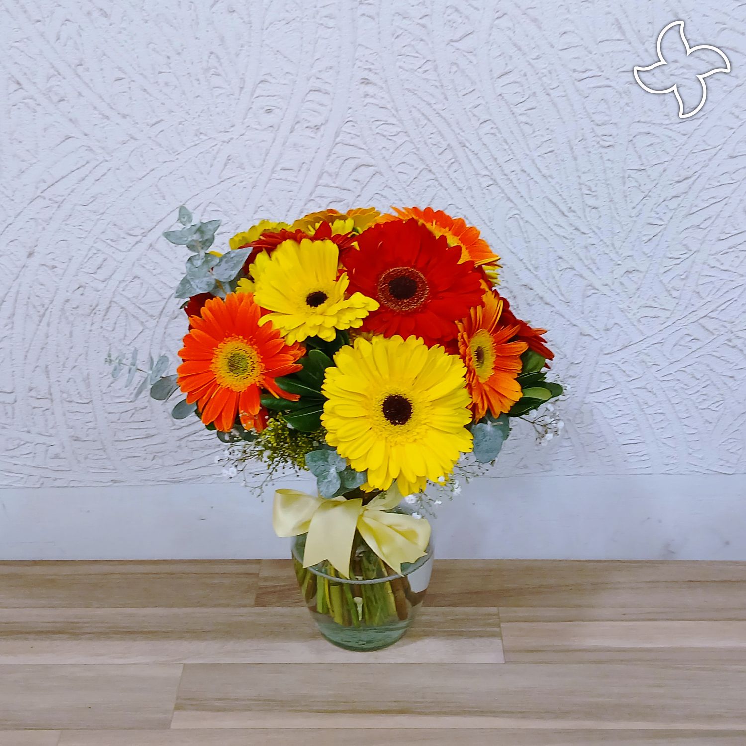 Florero chico 12 gerberas