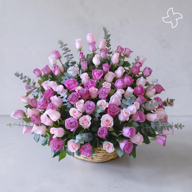 Canasta 100 rosas