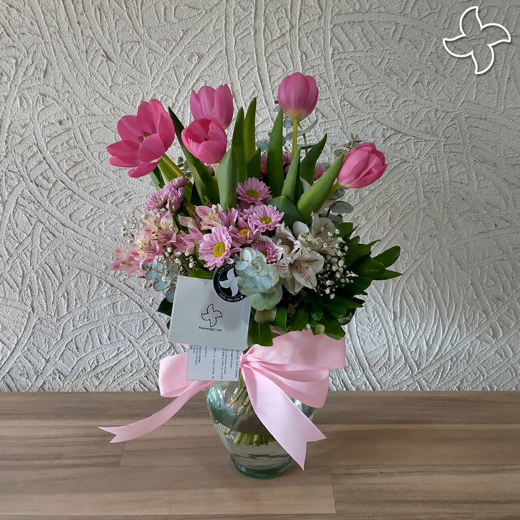 Florero chico 5 tulipanes