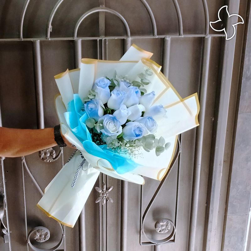 Ramo 12 rosas blue plus
