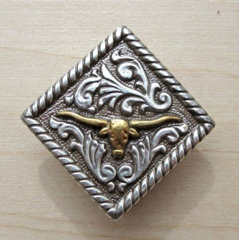 Concho Diamond Longhorn Gold/Silver 1 1/4" ~ TL2135AS