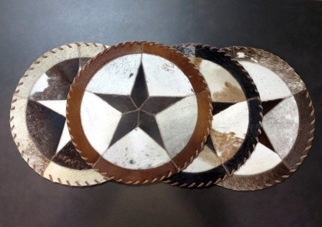 Cowhide Star Placemat ~ Set of 2 ~ CHSP1614