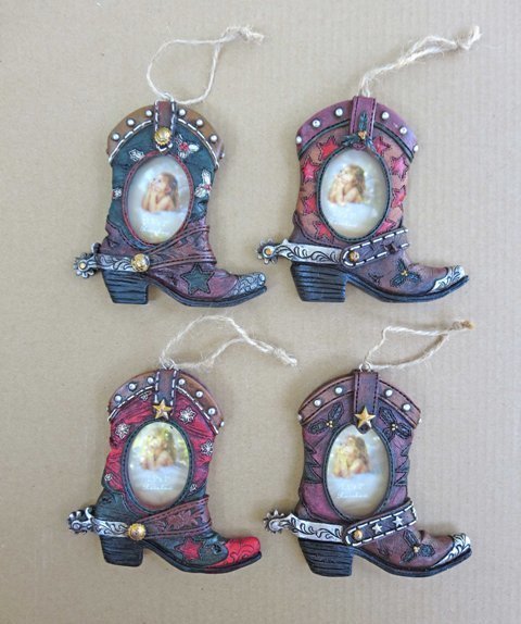 Boot Ornaments ~ Set of 4 ~ RB16095