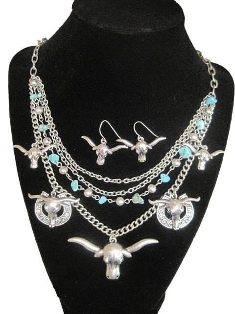 Longhorn Necklace & Earring Set