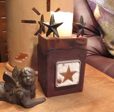Leather Star Candle Holder ~ JO15012