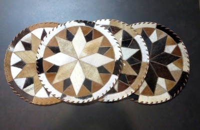 Cowhide Round Placemat ~ Set of 2 ~ CHRP1614