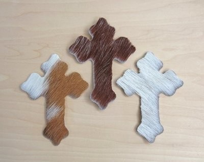 Cowhide Crosses ~ Set of 3