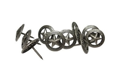 Star Circled with Barbed Wire Tack R907 ~ Old Silver